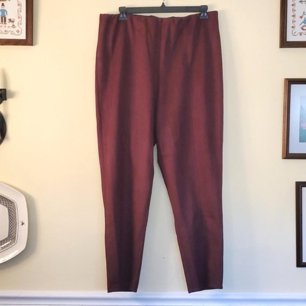 Anthropologie Avec Les Fille Sueded Leggings Plum 3X NWT